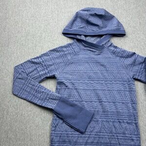 Lululemon Rest Less Hoodie Long Sleeve Blue Purple Womens 6 Fitted Thumb Holes